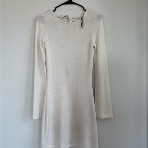 H&M Cream Long Sleeve Dress